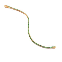 Load image into Gallery viewer, 2.50 CT EMERALD ROUND TENNIS 14K YELLOW GOLD BRACELET
