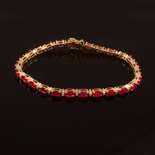 Load image into Gallery viewer, 1.20 CT DIAMOND &amp; 9.05 CT RUBY OVAL TENNISH BRACELET
