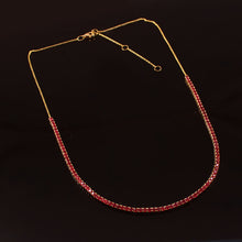 Load image into Gallery viewer, 4.80 CT RUBY 2 MM ROUND 14K YELLOW GOLD NECKLACE WITH  CHAIN
