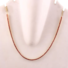 Load image into Gallery viewer, 4.80 CT RUBY 2 MM ROUND 14K YELLOW GOLD NECKLACE WITH  CHAIN
