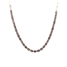 Load image into Gallery viewer, 0.43 CT DIAMOND &amp; 13.20 CT HEATED  BLUE SAPPHIRE 14K GOLD 8 INCH STONE PART 8 INCH CHAIN NECKLACE
