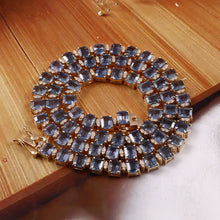 Load image into Gallery viewer, 1.00 CT DIAMOND &amp; 31.30 CT HEATED BLUE SAPPHIRE 14K GOLD NECKLACE
