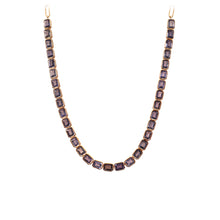 Load image into Gallery viewer, 15.10 CT HEATED BLUE SAPPHIRE 14K GOLD BEZAL SETTING 8 INCH STONE 8 INCH CHAIN NECKLACE
