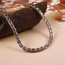 Load image into Gallery viewer, 15.10 CT HEATED BLUE SAPPHIRE 14K GOLD BEZAL SETTING 8 INCH STONE 8 INCH CHAIN NECKLACE
