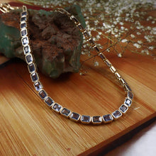 Load image into Gallery viewer, 15.10 CT HEATED BLUE SAPPHIRE 14K GOLD BEZAL SETTING 8 INCH STONE 8 INCH CHAIN NECKLACE
