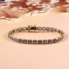 Load image into Gallery viewer, 14.40 CT HEATED BLUE SAPPHIRE BEZAL SETTING 14K GOLD BRACELET
