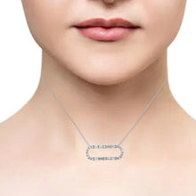 Load image into Gallery viewer, DIAMOND AND BAGUETTE 14k WHITE GOLD OVAL SHAPE PENDANT CHAIN NECKLACE
