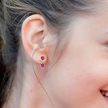 Load image into Gallery viewer, DIAMOND AND 14K YELLOW GOLD WITH RUBY SMALL STUDS
