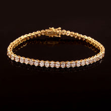 Load image into Gallery viewer, 7.50 CT LAB DIAMOND 14K YELLOW &amp; WHITE GOLD TENNIS BRACELET
