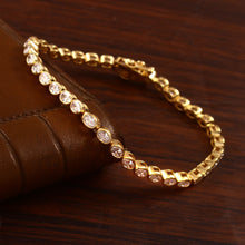 Load image into Gallery viewer, 5.20 CT LAB DIAMOND 14K YELLOW &amp; WHITE GOLD TENNIS BRACELET
