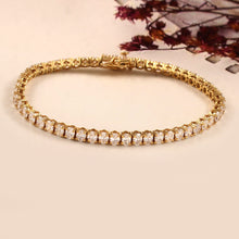 Load image into Gallery viewer, 7.50 CT LAB DIAMOND 14K YELLOW &amp; WHITE GOLD TENNIS BRACELET
