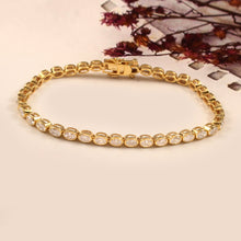 Load image into Gallery viewer, 5.20 CT LAB DIAMOND 14K YELLOW &amp; WHITE GOLD TENNIS BRACELET
