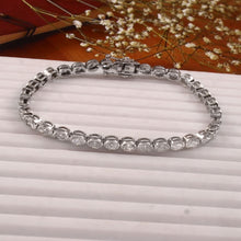 Load image into Gallery viewer, 5.20 CT LAB DIAMOND 14K YELLOW &amp; WHITE GOLD TENNIS BRACELET
