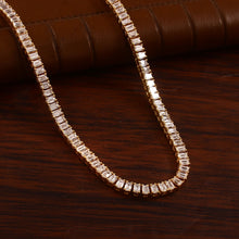 Load image into Gallery viewer, 15.20 CT LAB EMERALD CUT DIAMONDN 14K YELLOW GOLD TENNISH NECKLACE
