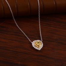 Load image into Gallery viewer, 0.60 CT DIAMOND YELLOW HEART SHAPE &amp; 14K WHITE YELLOW GOLD CHAIN NECKLACE
