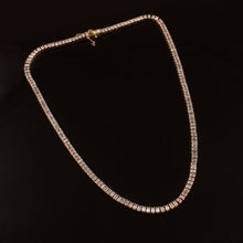 Load image into Gallery viewer, 15.20 CT LAB EMERALD CUT DIAMONDN 14K YELLOW GOLD TENNISH NECKLACE
