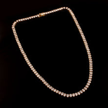 Load image into Gallery viewer, 18.15 CT LAB DIAMOND 14K YELLOW  GOLD TENNIS NECKLACE
