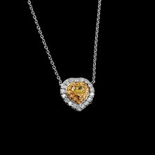Load image into Gallery viewer, 0.60 CT DIAMOND YELLOW HEART SHAPE &amp; 14K WHITE YELLOW GOLD CHAIN NECKLACE
