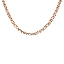 Load image into Gallery viewer, 15.20 CT LAB EMERALD CUT DIAMONDN 14K YELLOW GOLD TENNISH NECKLACE
