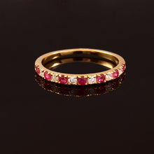 Load image into Gallery viewer, 0.20 CT DIAMOND &amp; 14K YELLOW GOLD WITH RUBY RING
