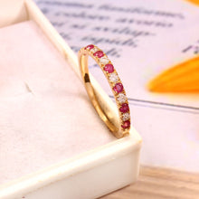 Load image into Gallery viewer, 0.20 CT DIAMOND &amp; 14K YELLOW GOLD WITH RUBY RING
