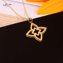 Load image into Gallery viewer, 0.10 CT DIAMOND &amp; 14K YELLOW GOLD STARBURST PENDANT CHAIN NECKLACES
