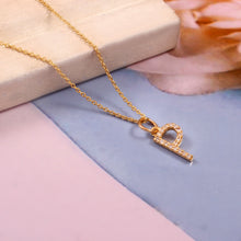 Load image into Gallery viewer, 0.10 CT DIAMOND 14 KARAT YELLOW GOLD LETTER CHARM CHAIN PENDANT
