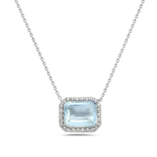 Load image into Gallery viewer, 0.19CT DIAMOND AND 2.94CT AQUAMARINE 14K YELLOW GOLD NECKLACE
