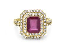 Load image into Gallery viewer, 0.69Ct Diamond 3Ct Ruby Ring 14K Gold
