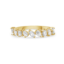 Load image into Gallery viewer, 0.76Crt Multi-Shaped Diamond Half Eternity Ring in 18k Yellow &amp; White Gold
