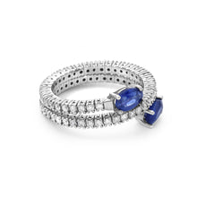 Load image into Gallery viewer, 1.0Ct Diamond 1.50Ct Sapphire Flexible Wrap 14K Gold Ring
