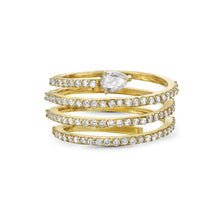 Load image into Gallery viewer, 0.85Ct Diamond Snake Ring 14K Yellow Gold
