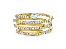 Load image into Gallery viewer, 0.85Ct Diamond Snake Ring 14K Yellow Gold
