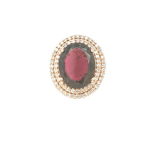 Load image into Gallery viewer, Oval Shaped Tourmaline &amp; Diamond Ring 14k Rose Gold
