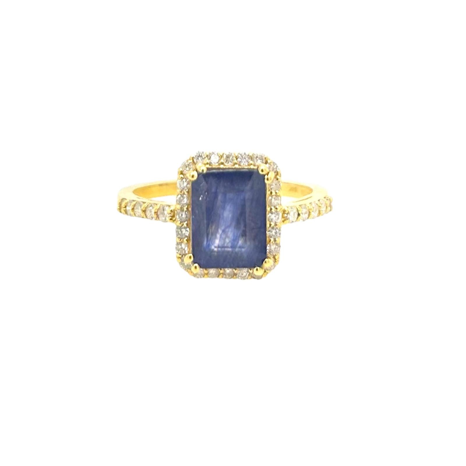 Sapphire Ring 14k Yellow and White Gold