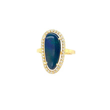 Load image into Gallery viewer, Boulder Opal &amp; Diamond Ring 14k Yellow Gold
