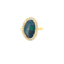 Load image into Gallery viewer, Boulder Opal &amp; Diamond Ring 14k Yellow Gold
