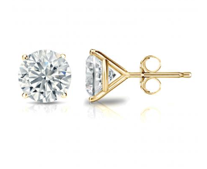 1.00Ct LAB Diamond 14K White Martini Stud Earring