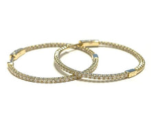 Load image into Gallery viewer, 1.50Ct Diamond 14K Gold 1.25&quot; Round Hoop Earring
