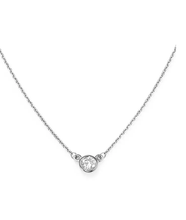 Load image into Gallery viewer, 0.2 ct Diamond bezel 14K gold necklace 16&quot;+2&quot;
