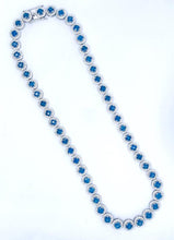 Load image into Gallery viewer, 19Ct Blue Sapphire &amp; 7.56Ct Diamond 14Kt White Gold Necklace
