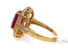 Load image into Gallery viewer, 0.69Ct Diamond 3Ct Ruby Ring 14K Gold
