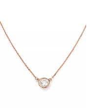 Load image into Gallery viewer, 0.2 ct Diamond bezel 14K gold necklace 16&quot;+2&quot;
