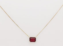 Load image into Gallery viewer, 2.1 Cts Octagon shape Ruby 14Kt Yellow gold Necklace
