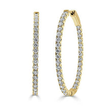 Load image into Gallery viewer, 1.00Ct Diamond Oval Hoop 14K Gold Earring(1&quot;)
