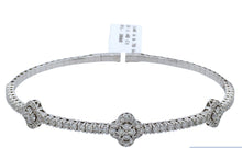 Load image into Gallery viewer, 1.40Ct diamond,14k white gold flexible bangle
