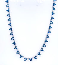 Load image into Gallery viewer, 7.20Ct  Sapphire &amp; 0.84Ct Diamond 14Kt white Gold Necklace
