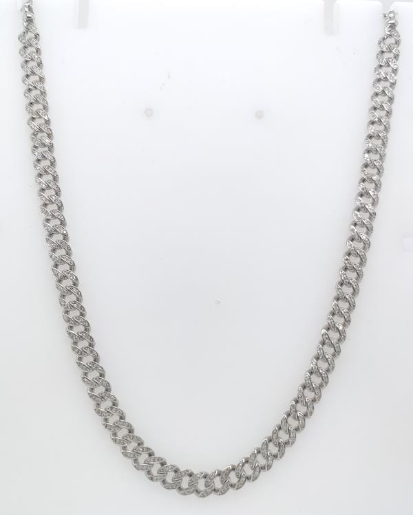 2.67 ct diamond cuban neckless 14k white