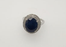 Load image into Gallery viewer, 6.25 Cts oval Sapphire 0.40 Ct Diamond 14K White Gold Ring
