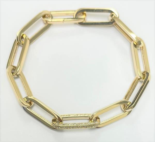 0.55Ct Diamond Clip Bracelet 14K Yellow Gold 7.2 inch